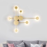 Cumpara ieftin Plafoniera LED 60W, 9 cercuri aurii, lumina rece/calda/neutra