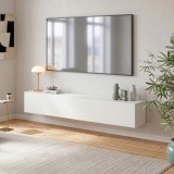 Comoda TV suspendata Evaton 180 cm alb mat, 2 clapete