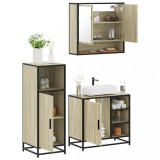 Gossi set mobilier de baie, 3 piese, stejar sonoma, lemn prelucrat