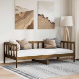 vidaXL Pat de zi, maro miere, 90x200 cm, lemn masiv de pin
