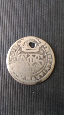 2 REALES 1711 CAROLUS AL III LEA ,ARGINT. foto