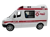 Masinuta ambulanta cu sunete si lumini, deschide usi cabina si spate