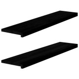 Cumpara ieftin Glafuri 2 buc maro-negru 110x25x2 cm lemn masiv de stejar
