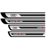 Set 4 stickere protectii praguri gri pentru Audi S-Line