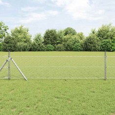 vidaXL Gard hexagonal Argintiu 0.6 x 10 m Oțel galvanizat