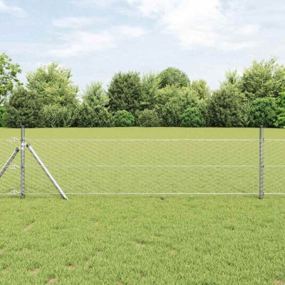 Gard Hexagonal Gri Argintiu 0.8 x 10 m Oțel galvanizat foto