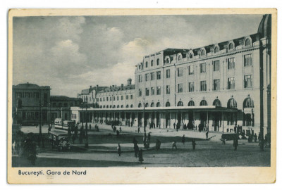 1404 - BUCURESTI, Gara de Nord Romania - old postcard, real PHOTO - unused 1941 foto