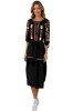 Rochie traditionala dama R25 negru/rosu , marimea M, Bumbac