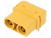 Conector alimentare DC, 500V, 2 pini, seria XT90, {{Dimensiune pin}}. AMASS - XT90PW-F