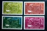Vietnam 1959 tractoare, agricultura serie neștampilata