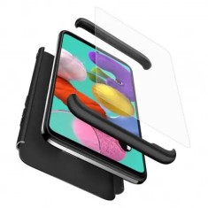 Husa + Folie Samsung Galaxy A51 360 Grade Antisoc Fata Spate Negru GKK foto
