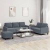 VidaXL Set de canapele cu perne, 3 piese, gri &icirc;nchis, catifea 3201527