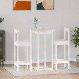 VidaXL Set mobilier de bar, 3 piese, alb, lemn masiv de pin