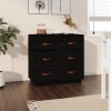 VidaXL Dulap, negru, 80x40x75 cm, lemn masiv de pin 820111