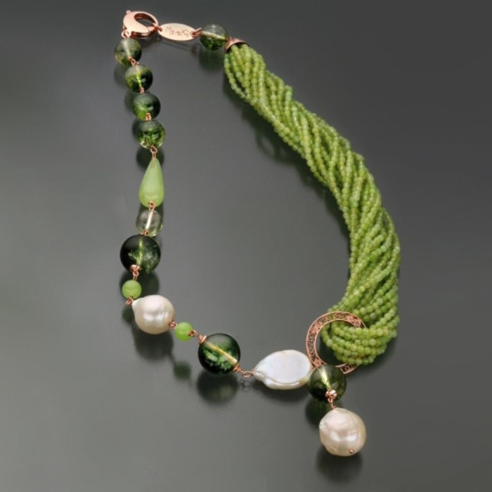 Colier Eclipse din jad, cuarț și perle baroc