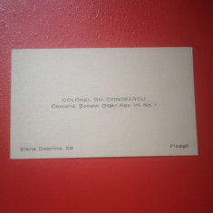 Carte de vizita Colonel Gh. Condeescu