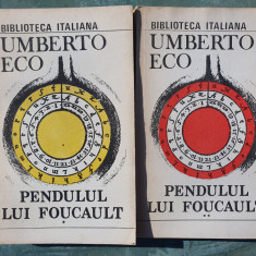 Pendulul lui Foucault vol.1 si 2 de Umberto Eco, 1991, 412+234 pag