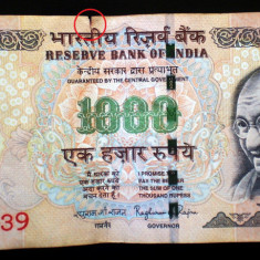 374 INDIA 1000 RUPII RUPEES 2016 SR. 039