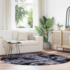 vidaXL Covor shaggy cu pom &icirc;nalt, NAVARRA, gri &icirc;nchis, 200x200 cm