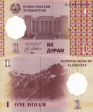 Tadjikistan 1 Diram 1999 UNC Bancnota Asia Ne流通ată