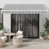 VidaXL Copertină retractabilă antracit/alb, 3,5x2,5 m, textil/aluminiu