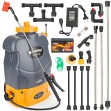 Vermorel cu Baterie Powermat 20L, Acumulator 12V/15Ah, 9 Duze, Lance Telescopica 80cm, Protectie Supraincarcare, Indicator Baterie