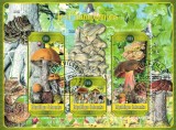 Gabon 2023: Timbre Ciuperci - Set Complet Colita + Bloc (3 Imagini) - Colectie, Tema Botanica, Straine Dupa 1950