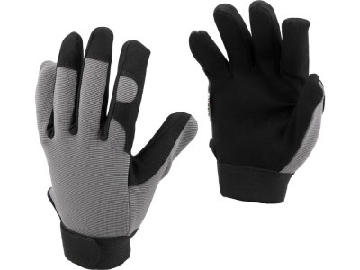 YATO Manusi de lucru din piele sintetica gri / negru, marimea 8 foto