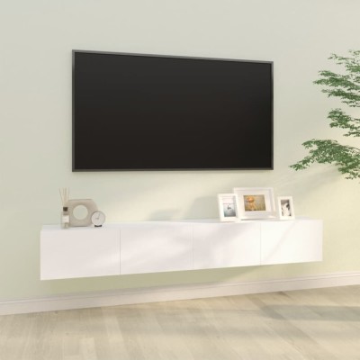 vidaXL Dulapuri TV de perete 2 buc. alb 100x30x30 cm lemn compozit foto