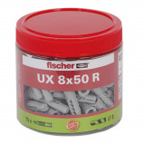 Diblu nylon universal UX 8 x 50 R, fischer, borcan 75 de bucati