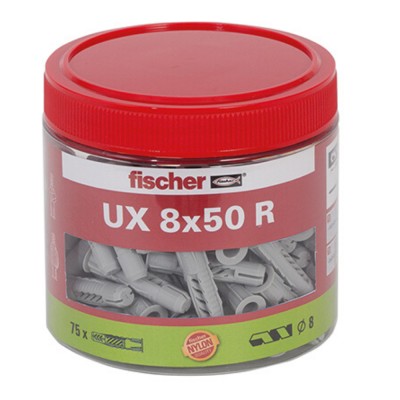 Diblu nylon universal UX 8 x 50 R, fischer, borcan 75 de bucati foto