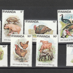 Rwanda 1980-Fauna,Animale domestice , serie 8 valori,MNH.Mi.966-973