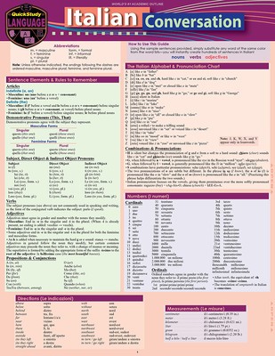 Italian Conversation: A Quickstudy Laminated Language Reference Guide foto