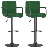 Cumpara ieftin Scaune de bar, 2 buc., verde inchis, catifea