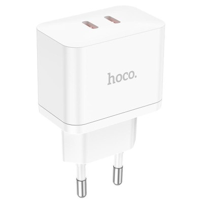 Incarcator Retea Hoco N29, Super Fast Charging PD35W, 2xUSB-C, Alb foto