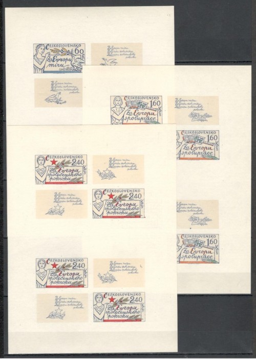 Cehoslovacia.1977 Europa prieteniei si colaborarii-coli mici nedantelate XC.519