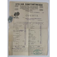 MAGAZINUL CU COLONIALE , FABRICA DE LUMANARI DE CEARA SI FABRICA DE PRAJIT SI RAJNIT CAFEA &#039; STELIAN CONSTANTINESCU &#039; , OFERTA , 1933