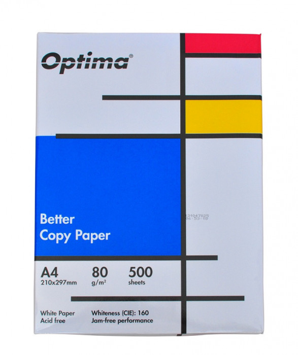 Hartie Alba Pentru Copiator A4, 80g/mp, Clasa B, 500coli/top, Optima