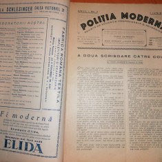 RARA - REVISTA POLITIA MODERNA 1 IUNIE 1926 , MULTE ARTICOLE SI RECLAME