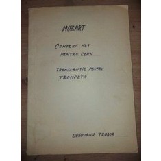 PARTITURA Mozart- Concert nr. 1 pentru corn, transcriptie pentru trompeta