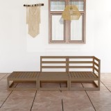 VidaXL Set mobilier de grădină, 3 piese, maro miere, lemn masiv de pin