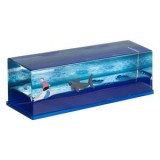 Jucarie cu lichid cu miscare lenta, Surfer si Rechin, 15x5x5cm, Albastru, CMCLASS