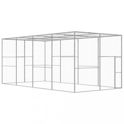 vidaXL Cușcă pentru pisici, 6 x 3 x 2,5 m, oțel galvanizat foto