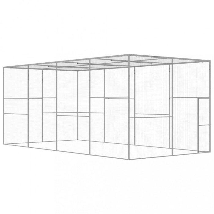 vidaXL Cușcă pentru pisici, 6 x 3 x 2,5 m, oțel galvanizat