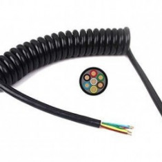 Cablu electric spiralat 7 fire, extensibil pana la 2m, PS7/6x1+1.5/2m