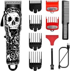 SKER Ma?ina de tuns pentru barba?i Ma?ina de tuns profesionala fara fir pentru barba Kit de ingrijire pentru tunsoare pentru frizer, reincarcabilaSKER foto