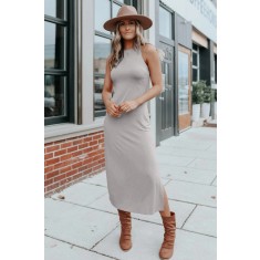 K812-813 Rochie lunga casual din material elastic