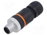 Conector M12 5 pini tată drept IP67 pe cablu 60V LAPP aurit