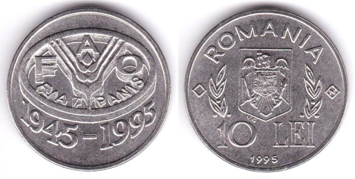 10 lei 1995 FAO N in romb UNC