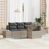 VidaXL Set de canapele pentru grădină 5 pcs Bej Gri 100 x 55 x 73 cm